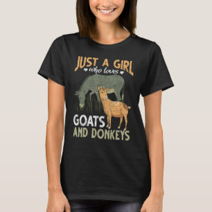 Camiseta Só Uma Menina Que Ama Cabras E Macacos-Fazenda