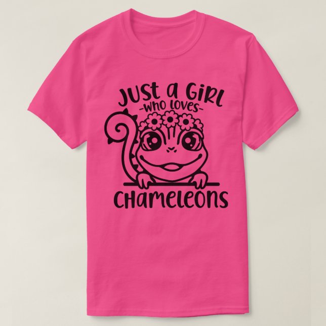 Camiseta Só Uma Menina Que Ama Camaleões Chameleon 1 (Frente do Design)