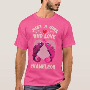 Camiseta Só Uma Menina Que Ama Camaleões Fofos De Camaleão