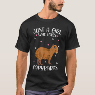 Camiseta Só Uma Menina Que Ama Capybaras Para Meninas