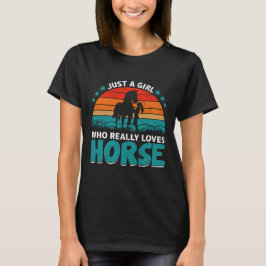 Camiseta Só Uma Menina Que Ama Cavalo