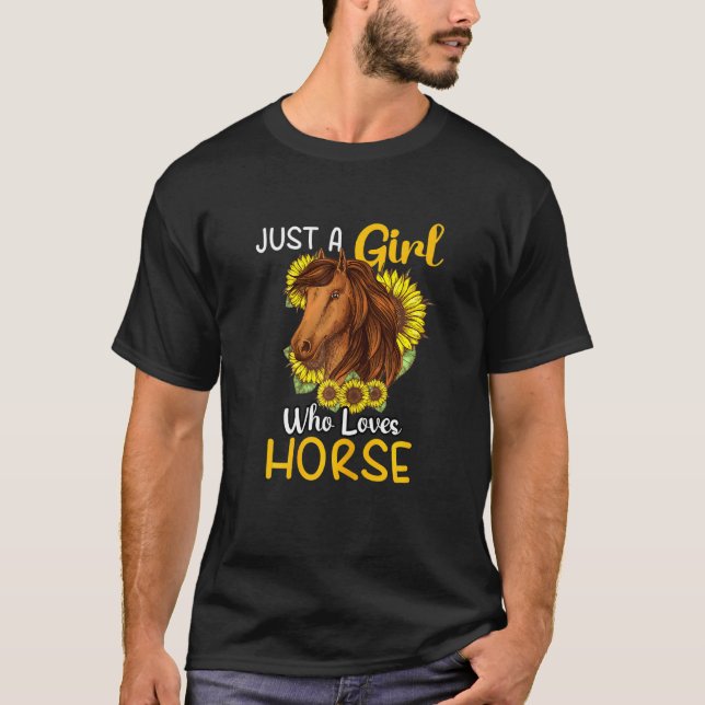 Camiseta Só Uma Menina Que Ama Cavalos Cavalos Ridin (Frente)