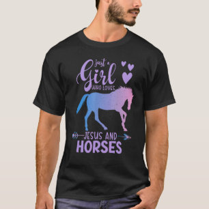 Camiseta Só Uma Menina Que Ama Cavalos De Jesus A Correr Ca
