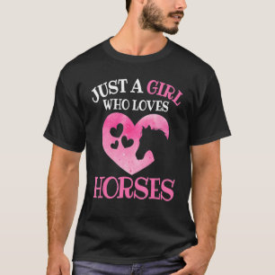 Camiseta Só Uma Menina Que Ama Cavalos De Jesus A Correr Ca