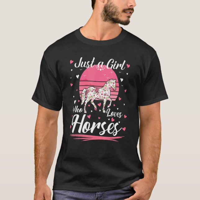 Camiseta Só Uma Menina Que Ama Cavalos Para Meninas (Frente)