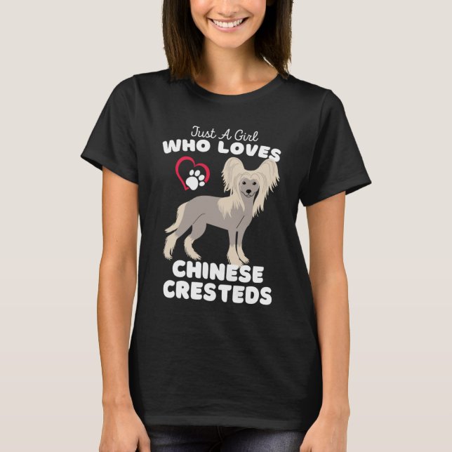 Camiseta Só Uma Menina Que Ama Chinês Prende Cachorro B (Frente)