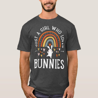 Camiseta Só Uma Menina Que Ama Coelhinhos Do Arco-Íris Pres