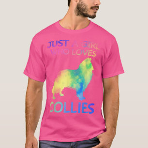Camiseta Só Uma Menina Que Ama Collies Engraçada Collie Dog