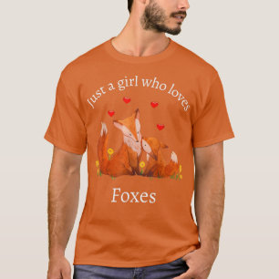 Camiseta Só Uma Menina Que Ama Corações Bonitos De Raposa D