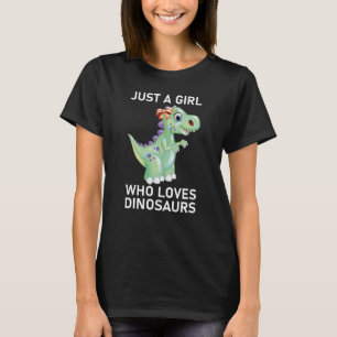 Camiseta Só Uma Menina Que Ama Dinossauros