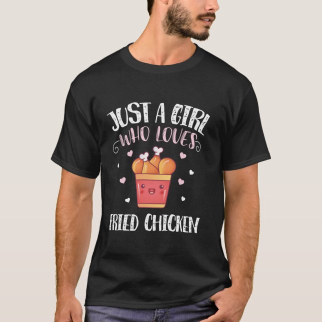 Camiseta Só Uma Menina Que Ama Frango Fried Chicken Engraça (Frente)