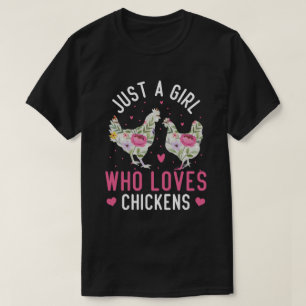 Camiseta Só Uma Menina Que Ama Frita Fora De Galinhas