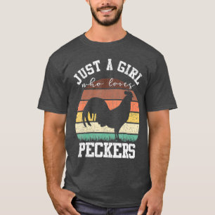 Camiseta Só Uma Menina Que Ama Galinha Engraçada