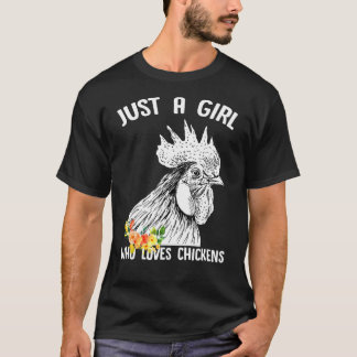 Camiseta Só Uma Menina Que Ama Galinha Para Mulheres