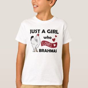 Camiseta Só Uma Menina Que Ama Galinhas Doces De Brahmas