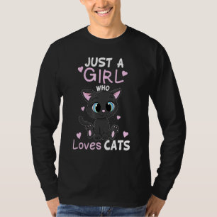 Camiseta Só Uma Menina Que Ama Gato De Gatinho Bonito