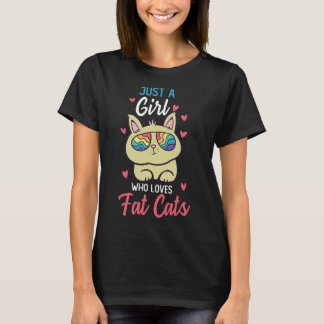 Camiseta Só Uma Menina Que Ama Gato Gordo Gato Gordo Engraç