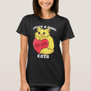 Camiseta Só Uma Menina Que Ama Gatos Bonitos Para Mulheres