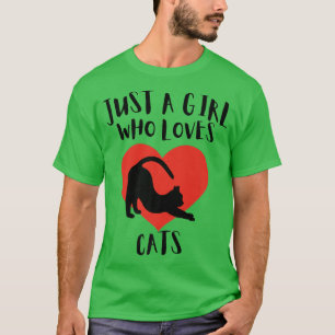 Camiseta Só Uma Menina Que Ama Gatos Brancos De Gato Negro