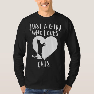 Camiseta Só Uma Menina Que Ama Gatos Brancos De Gato Negro