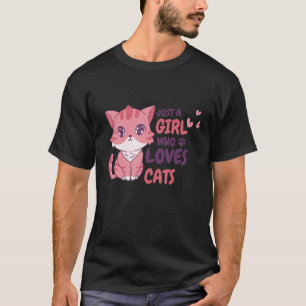 Camiseta Só Uma Menina Que Ama Gatos Cute Ca Oferece Garota
