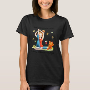 Camiseta Só Uma Menina Que Ama Gatos De Vinho E Yoga Engraç