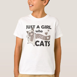 Camiseta Só Uma Menina Que Ama Gatos Doce Tigerizados