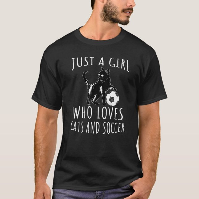 Camiseta Só Uma Menina Que Ama Gatos E Futebol - Kitten (Frente)