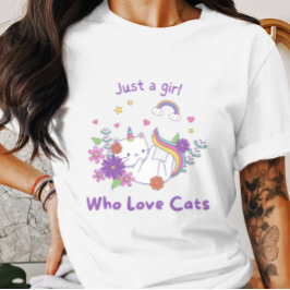 Camiseta Só Uma Menina Que Ama Gatos Engraçados