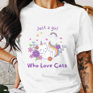Camiseta Só Uma Menina Que Ama Gatos Engraçados