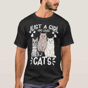 Camiseta Só Uma Menina Que Ama Gatos, Gata, Meninas Gata