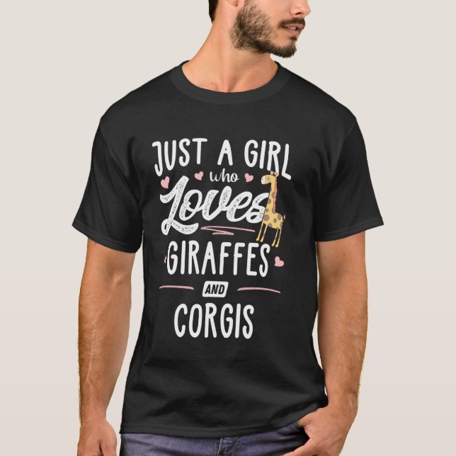 Camiseta Só Uma Menina Que Ama Girafas E Corgis Girafa (Frente)
