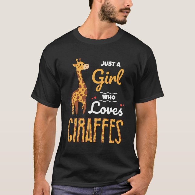Camiseta Só Uma Menina Que Ama Girafas Funny Safari África (Frente)