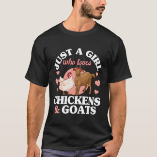 Camiseta Só Uma Menina Que Ama Goats Galinhas Mulheres