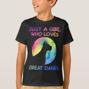 Camiseta Só Uma Menina Que Ama Grandes Dinamarqueses Engraç