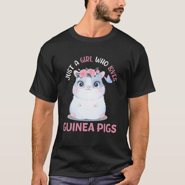 Camiseta Só Uma Menina Que Ama Guiné Pigs Cavy Para Meninas (Frente)