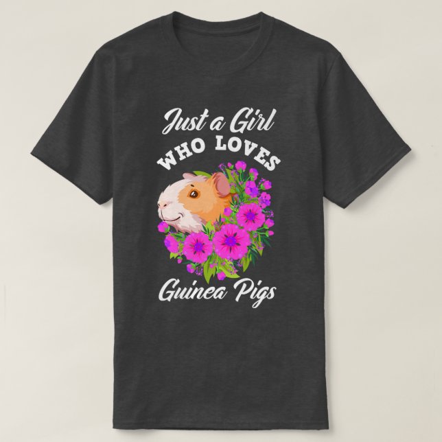 Camiseta Só Uma Menina Que Ama Guiné Suína Bonita Porco (Frente do Design)