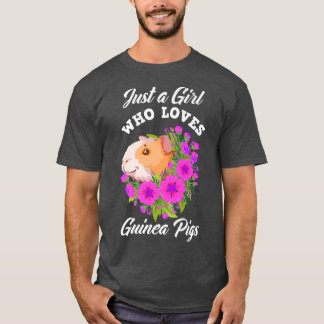 Camiseta Só Uma Menina Que Ama Guiné Suína Bonita Porco