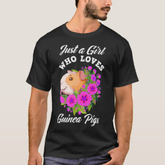 Camiseta Só Uma Menina Que Ama Guiné Suína Bonita Porco
