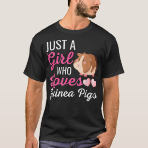 Camiseta Só Uma Menina Que Ama Guiné Suína Bonita Porco