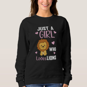 Camiseta Só Uma Menina Que Ama Leões Bons E Leão Grande Gat