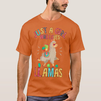 Camiseta Só Uma Menina Que Ama Lhamas Bonitas Dão Presentes