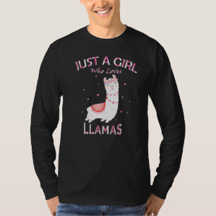 Camiseta Só Uma Menina Que Ama Lhamas Para Llama Tee