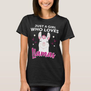 Camiseta Só Uma Menina Que Ama Llamas Llama Heart Alpaca Lo