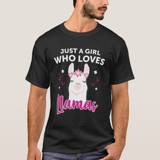 Camiseta Só Uma Menina Que Ama Llamas Llama Heart Alpaca Lo (Frente)