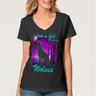 Camiseta Só Uma Menina Que Ama Lobo Para As Mulheres