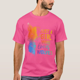 Camiseta Só Uma Menina Que Ama Lobos, Retratos De Animais
