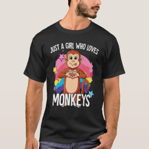Camiseta Só Uma Menina Que Ama Macaco