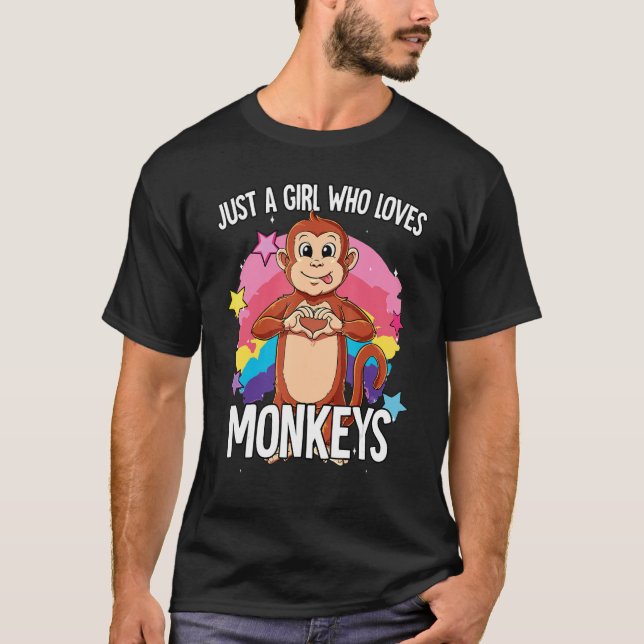 Camiseta Só Uma Menina Que Ama Macaco (Frente)