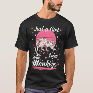 Camiseta Só Uma Menina Que Ama Macacos Macacos Bons